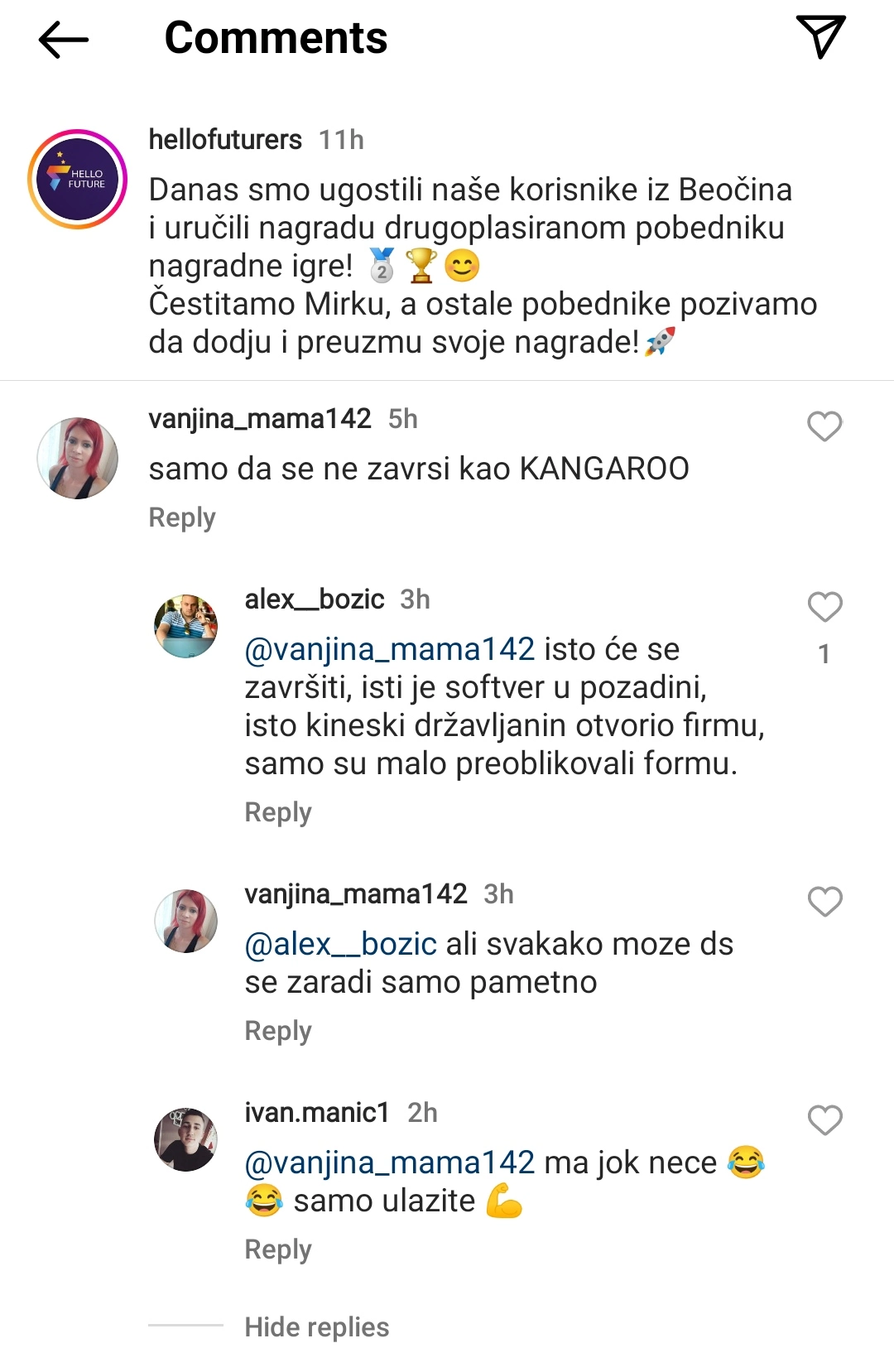 hello future primedbe korisnika instagrama